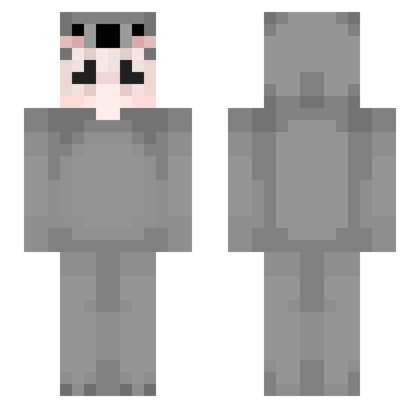 alexine Minecraft skin, front and back view