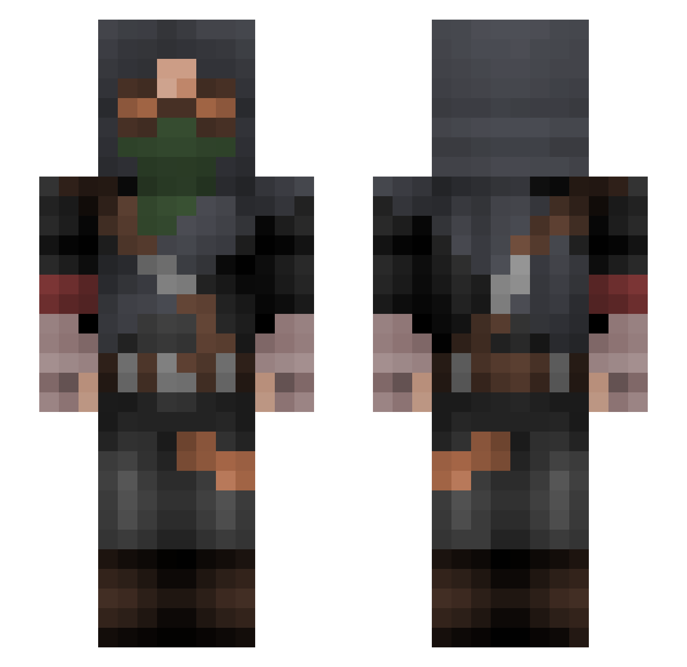 Lord_Isambard Minecraft skin, front and back view