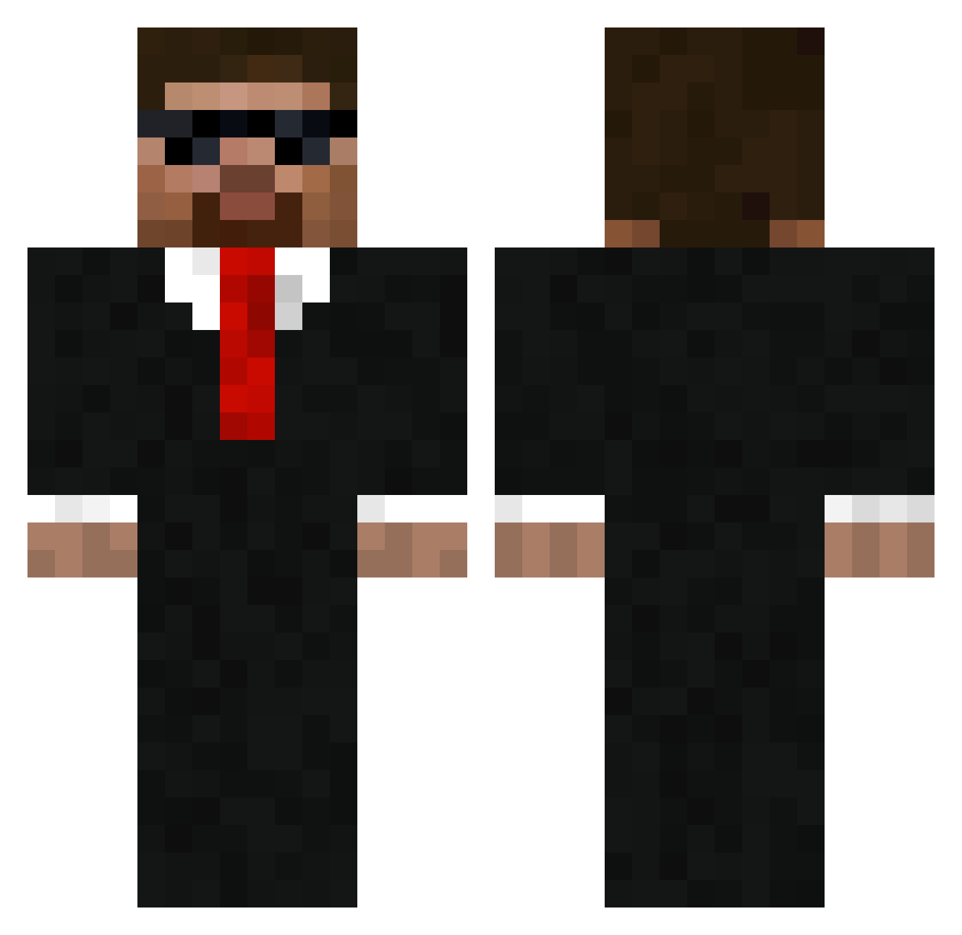 Snakkur Minecraft skin, front and back view