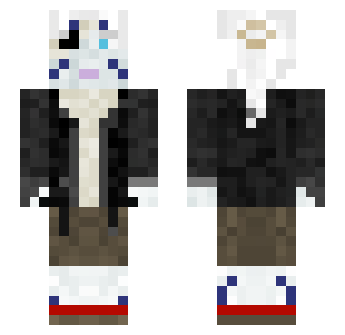 Silicana Minecraft skin, front and back view