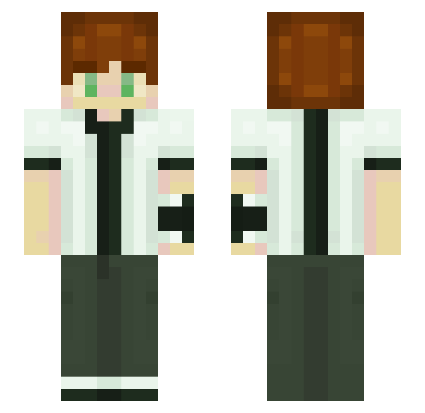 yZarus209 Minecraft skin, front and back view