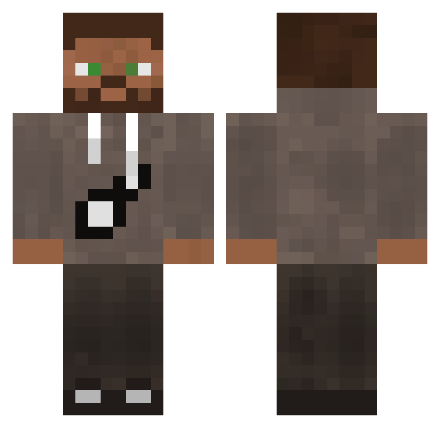ShampuZ Minecraft skin, front and back view