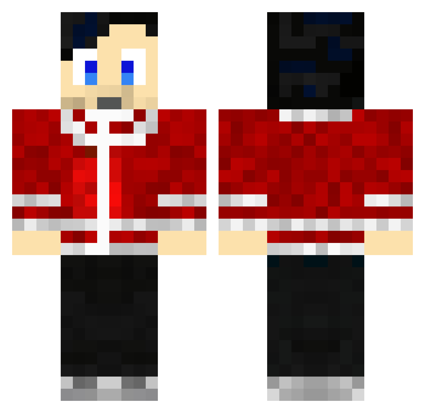 Sculls Minecraft skin, front and back view