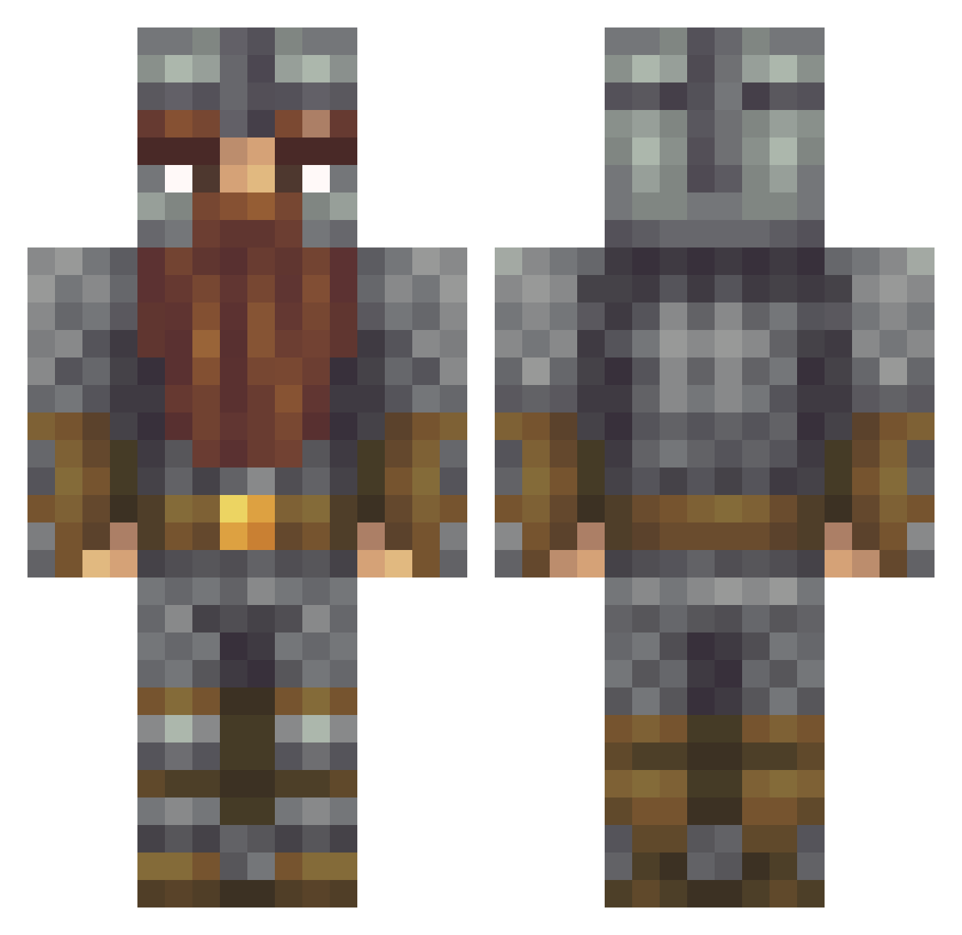 desk_destroyer Minecraft skin, front and back view