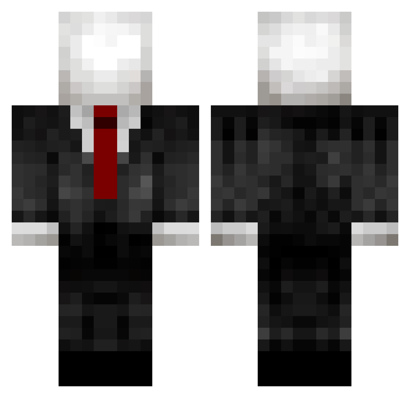 Devilslenderman Minecraft skin, front and back view