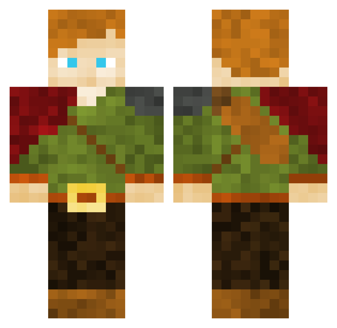 MeJasieczek Minecraft skin, front and back view