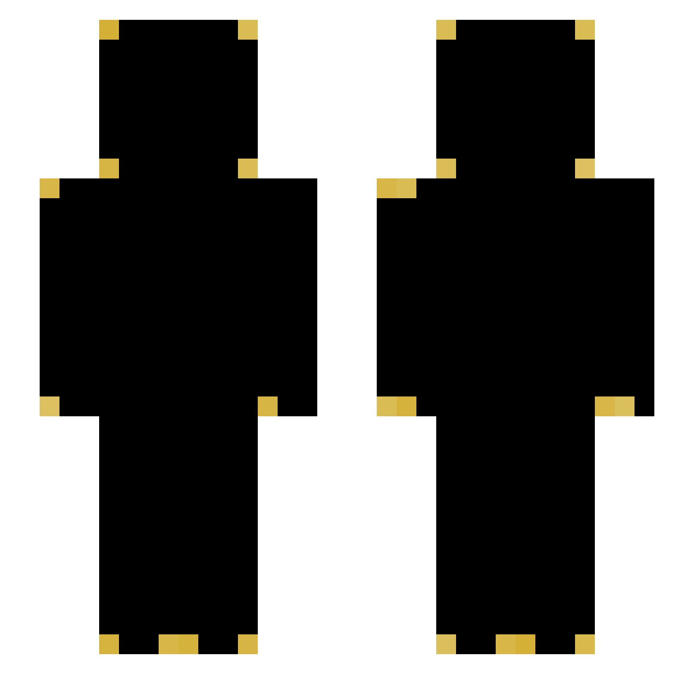 RealBlastFurnace Minecraft skin, front and back view