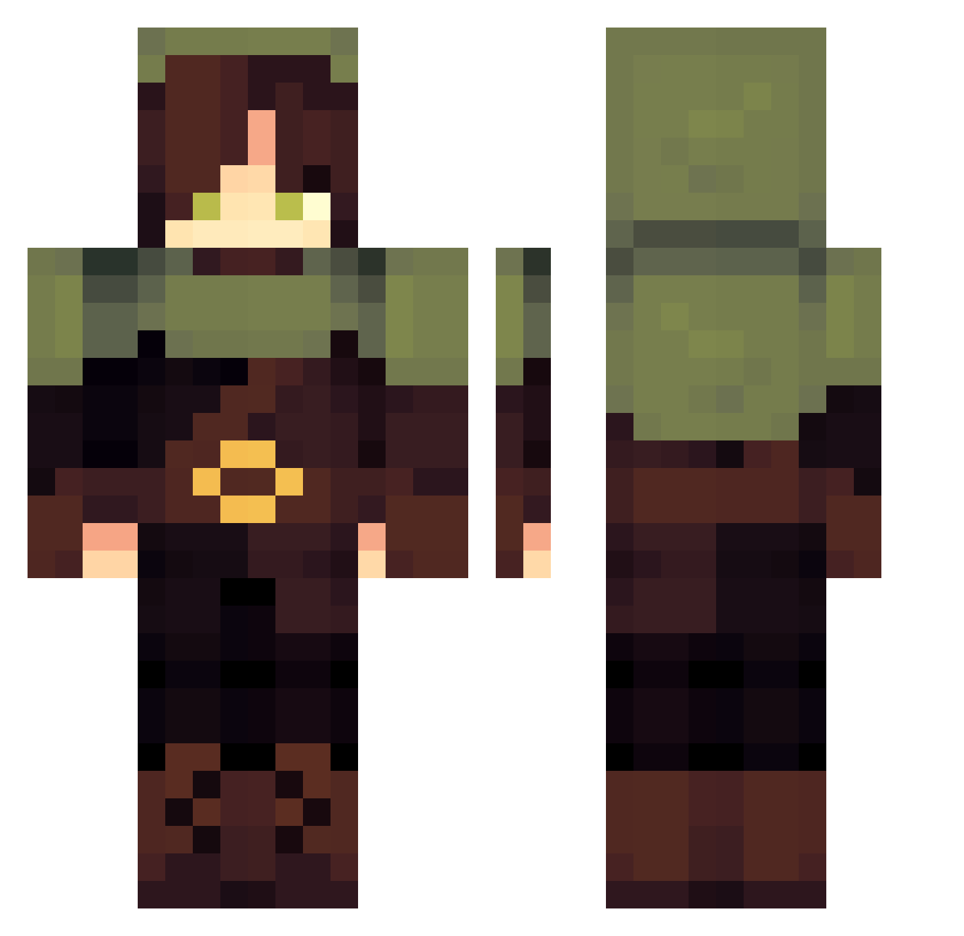 VaporeonSylveon Minecraft skin, front and back view