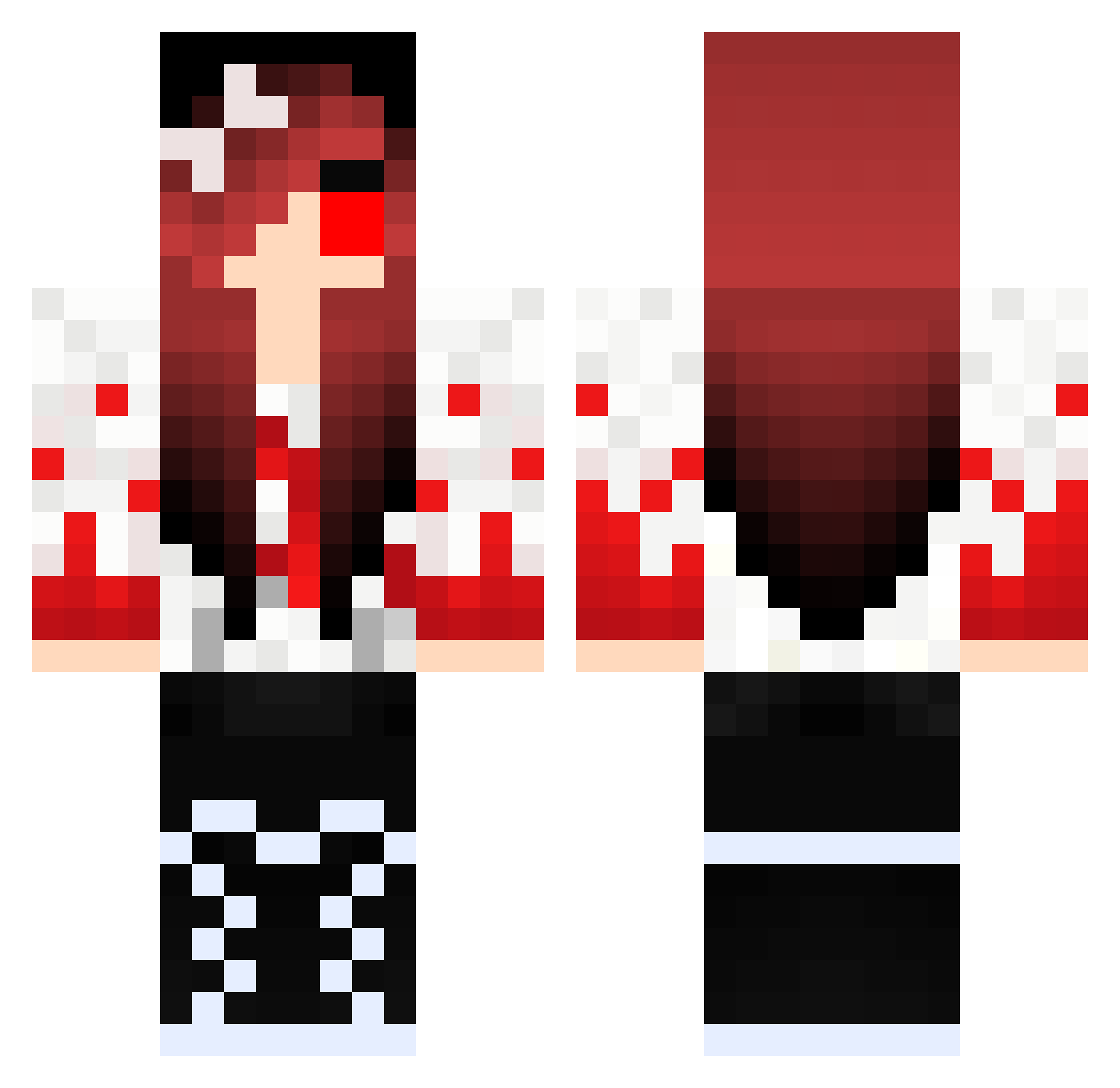 PoorPurely Minecraft skin, front and back view