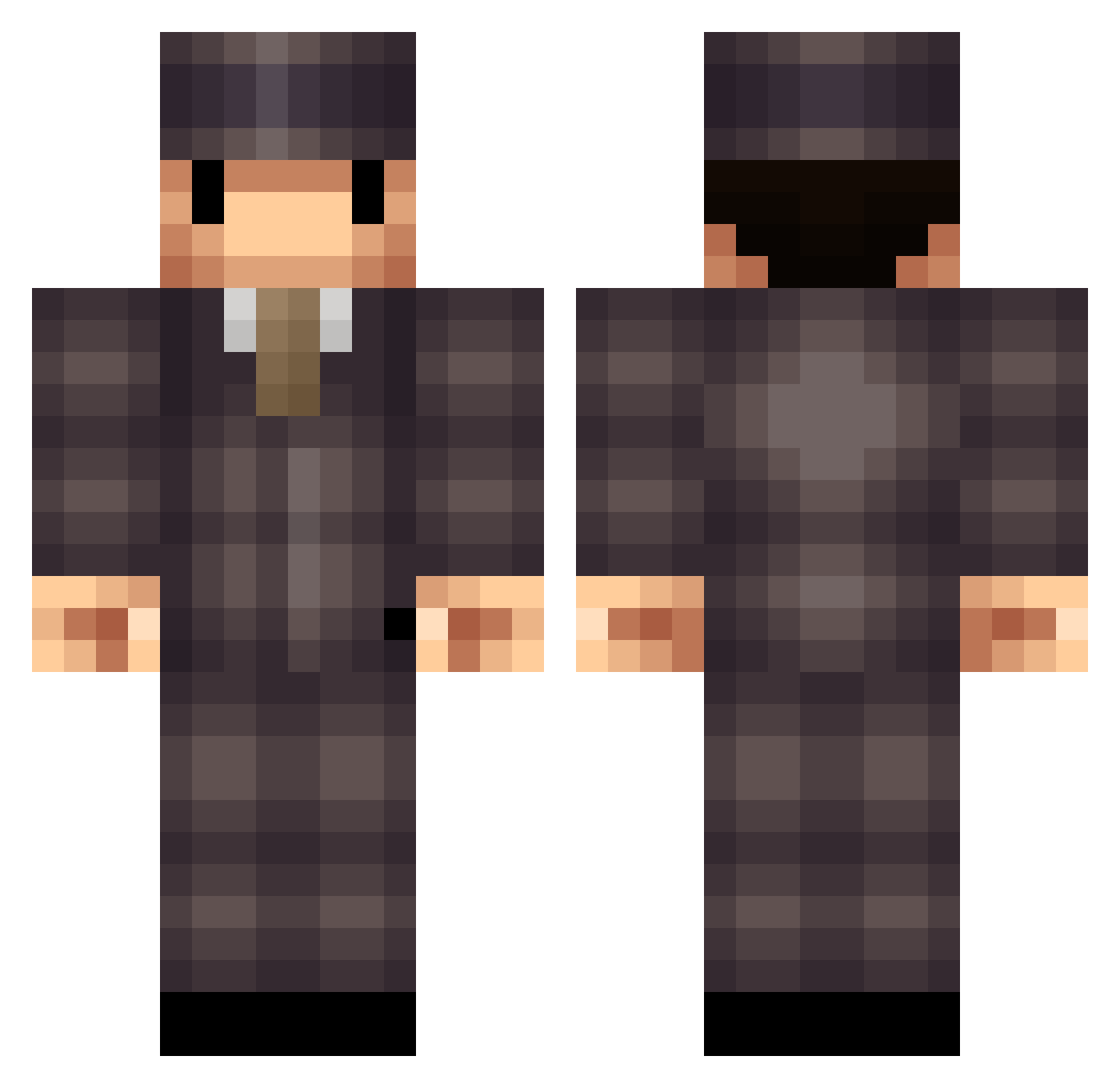 gabrieou Minecraft skin, front and back view