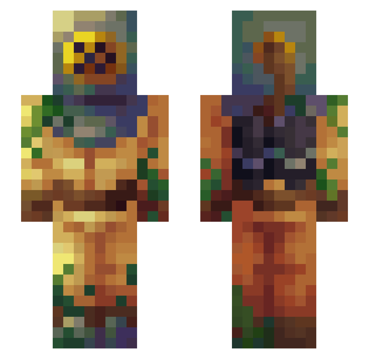 Briosoprr Minecraft skin, front and back view