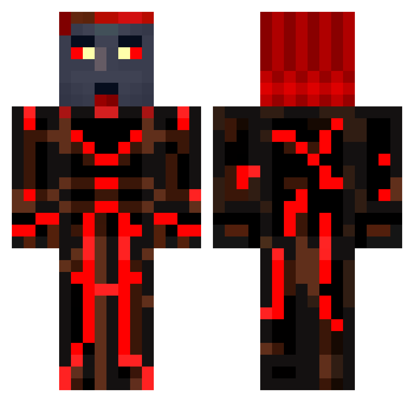 Arcanoblade Minecraft skin, front and back view