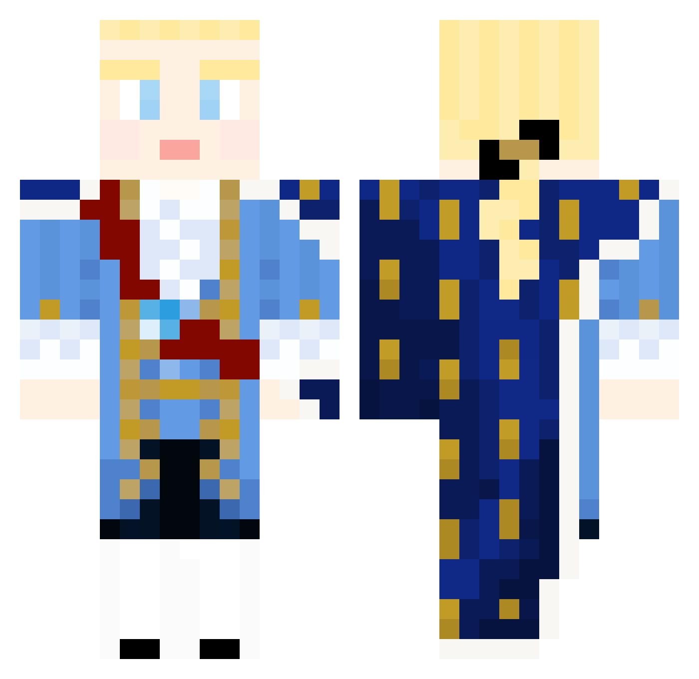 AshinaKhagan Minecraft skin, front and back view