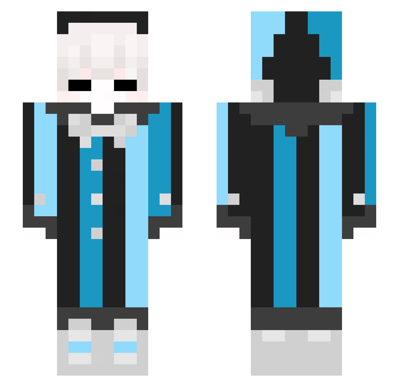 Axel7272 Minecraft skin, front and back view