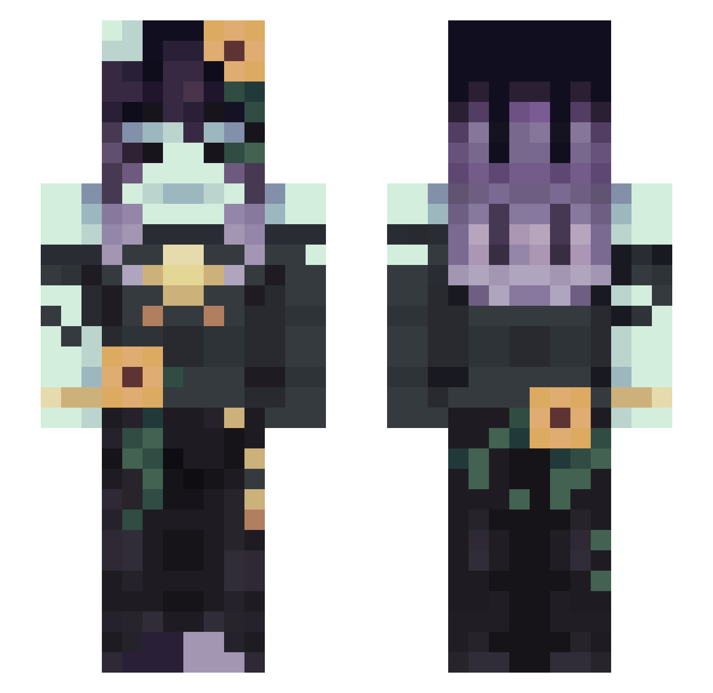 Azz_ra Minecraft skin, front and back view