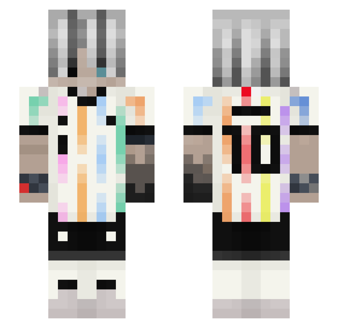 Balto0 Minecraft skin, front and back view