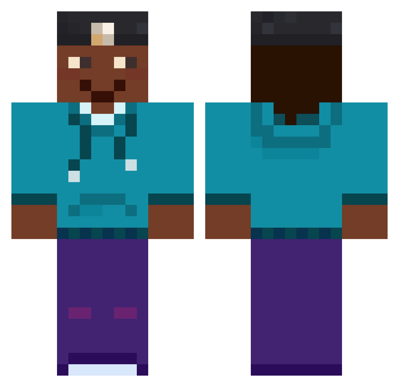 RGXcreeper Minecraft skin, front and back view