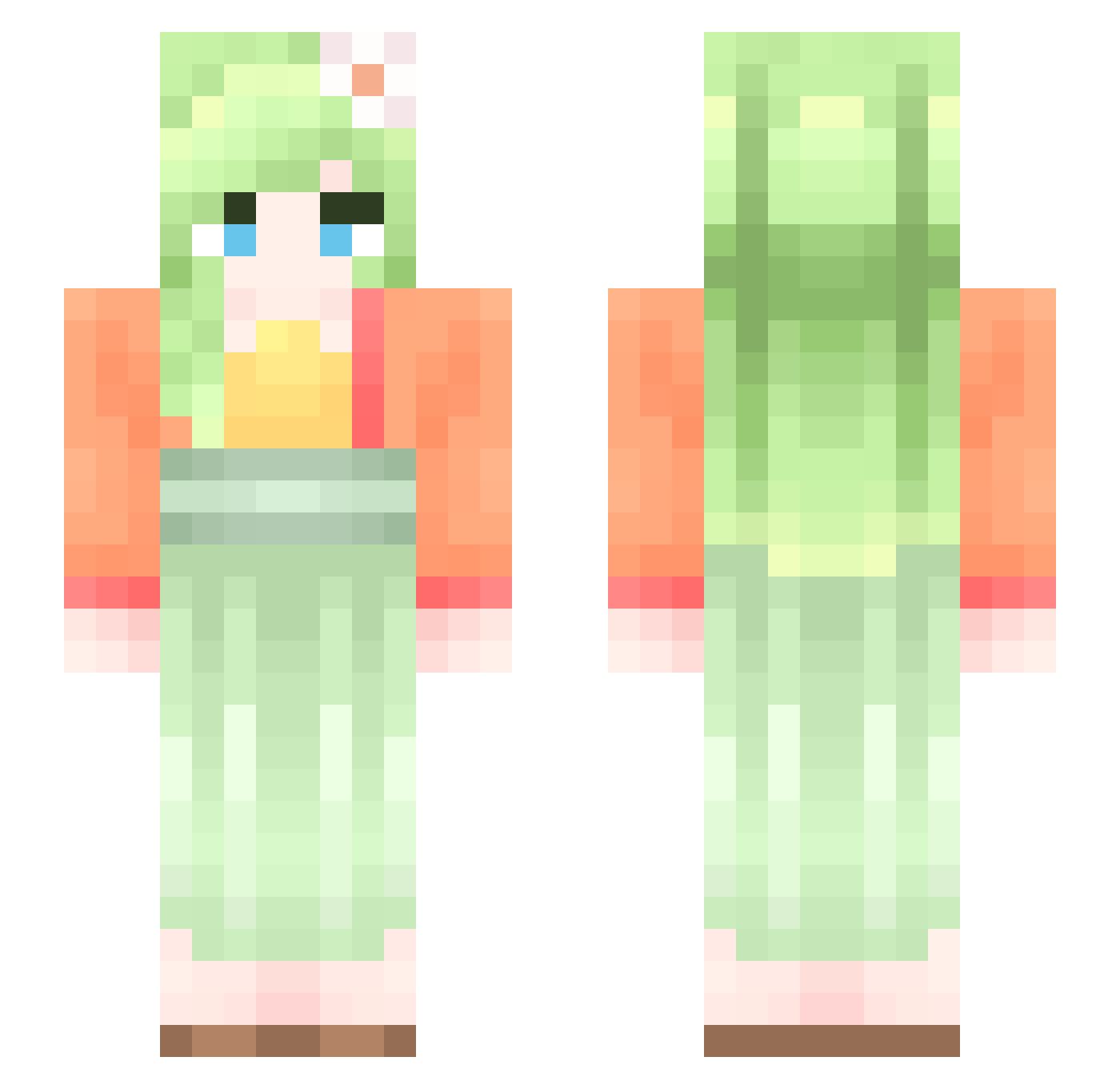 XunyuZi Minecraft skin, front and back view