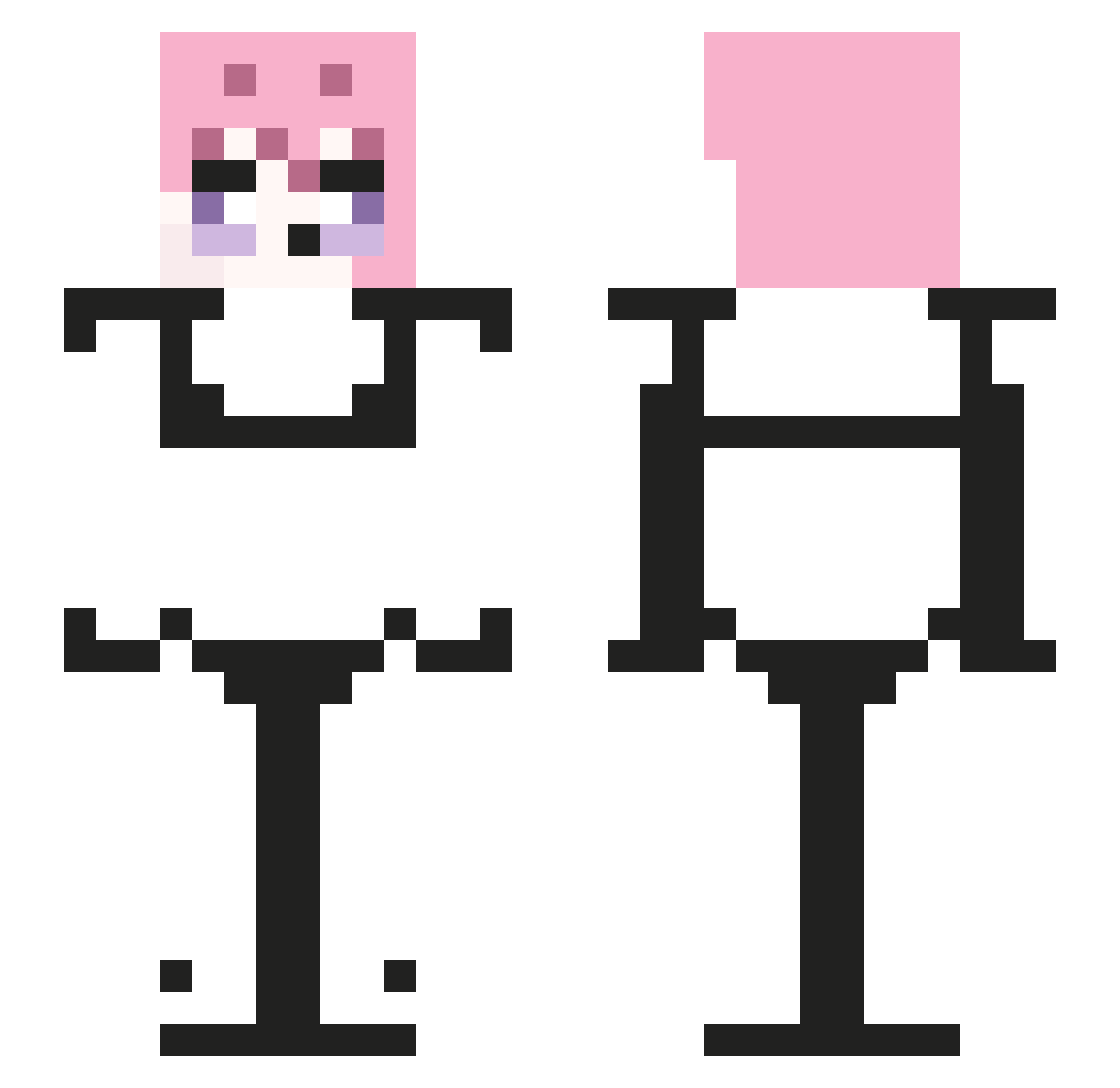 Undernations Minecraft skin, front and back view