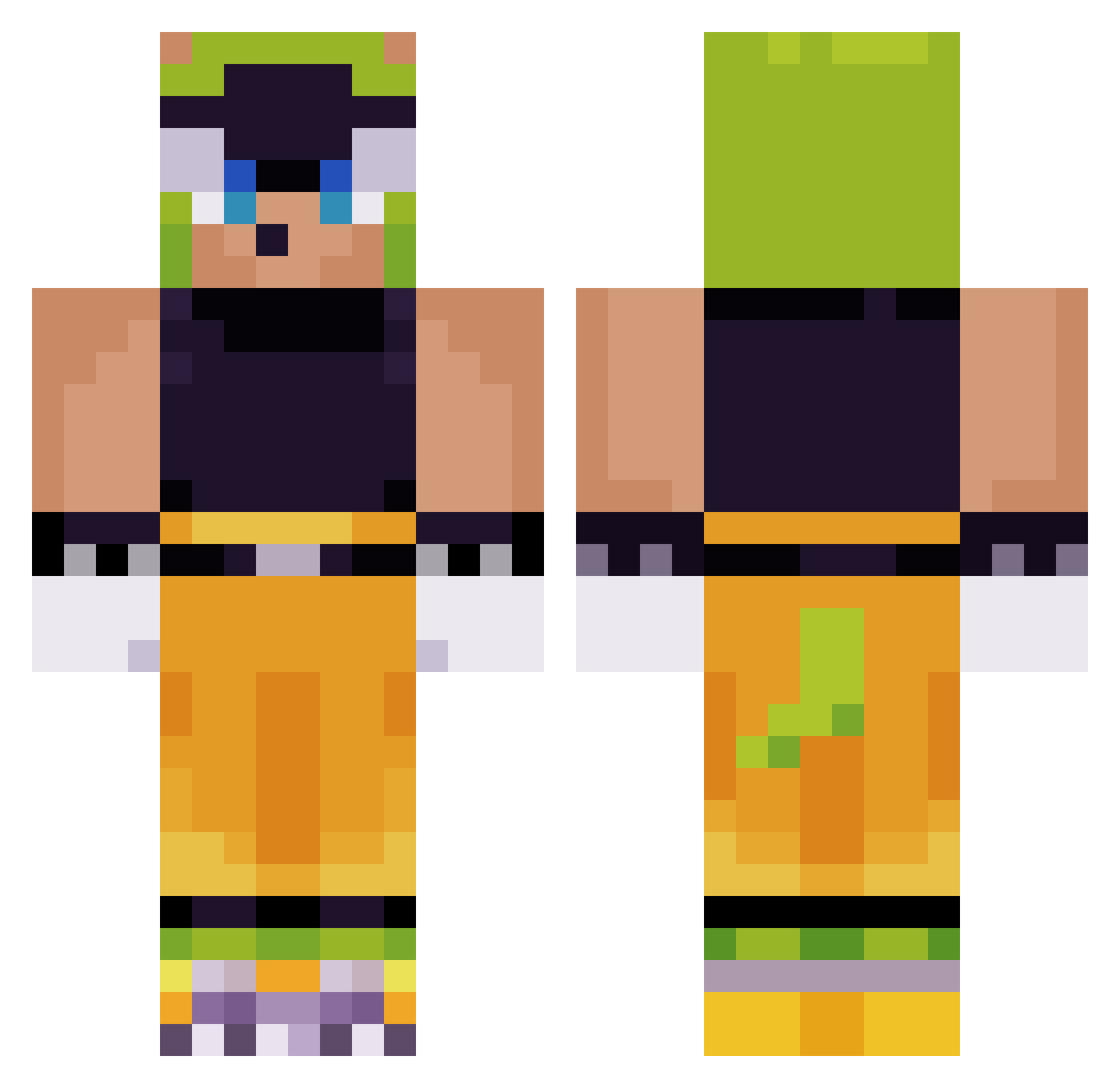 Tastrik Minecraft skin, front and back view