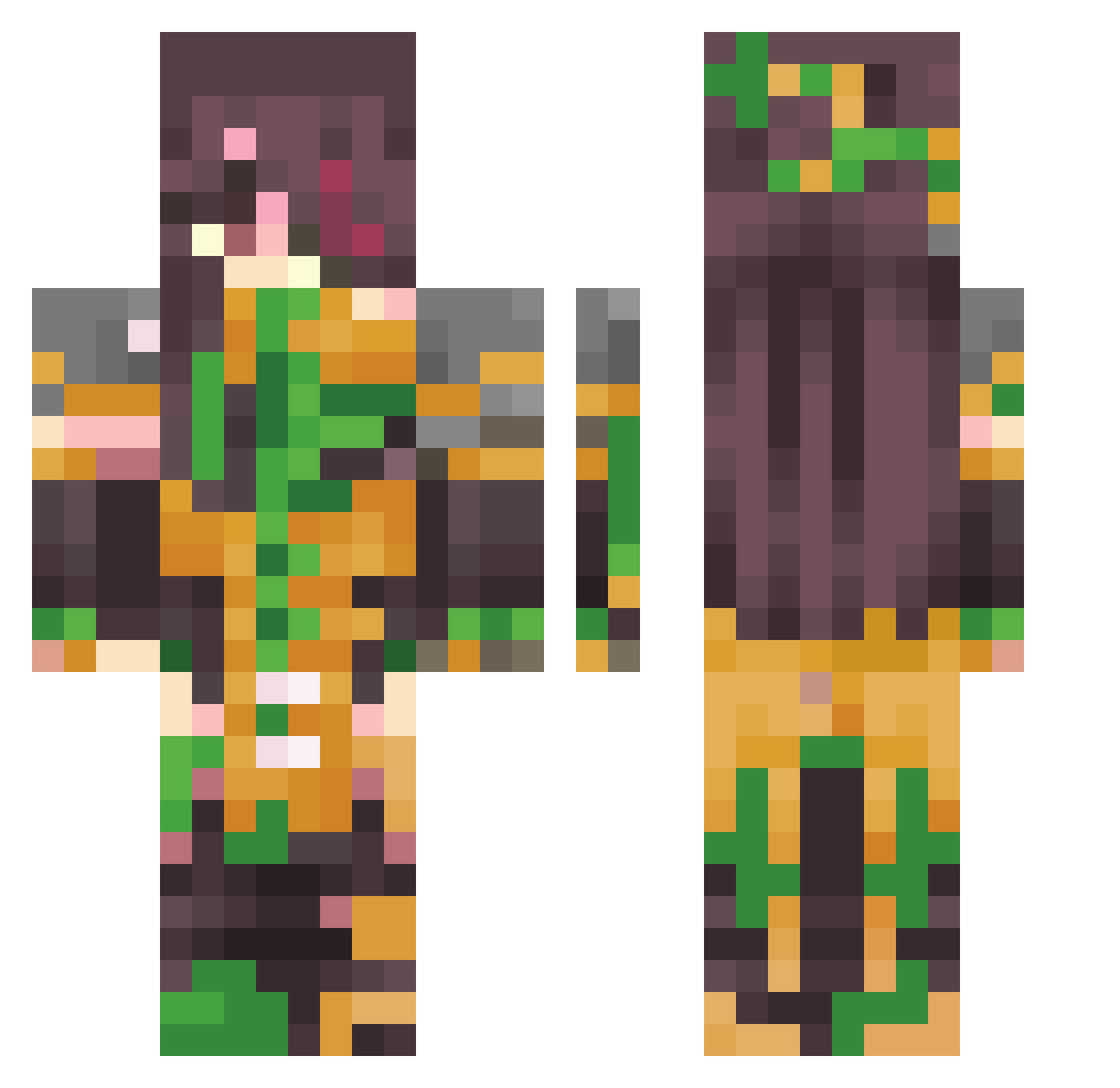 Qmerot3215 Minecraft skin, front and back view