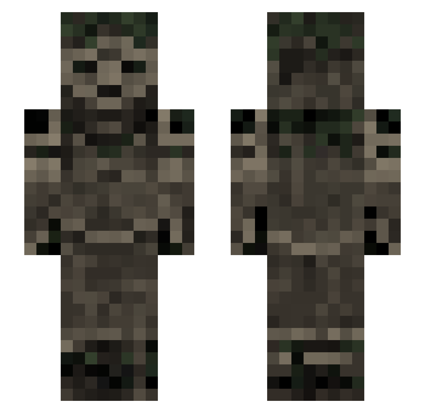 Hewe Minecraft skin, front and back view