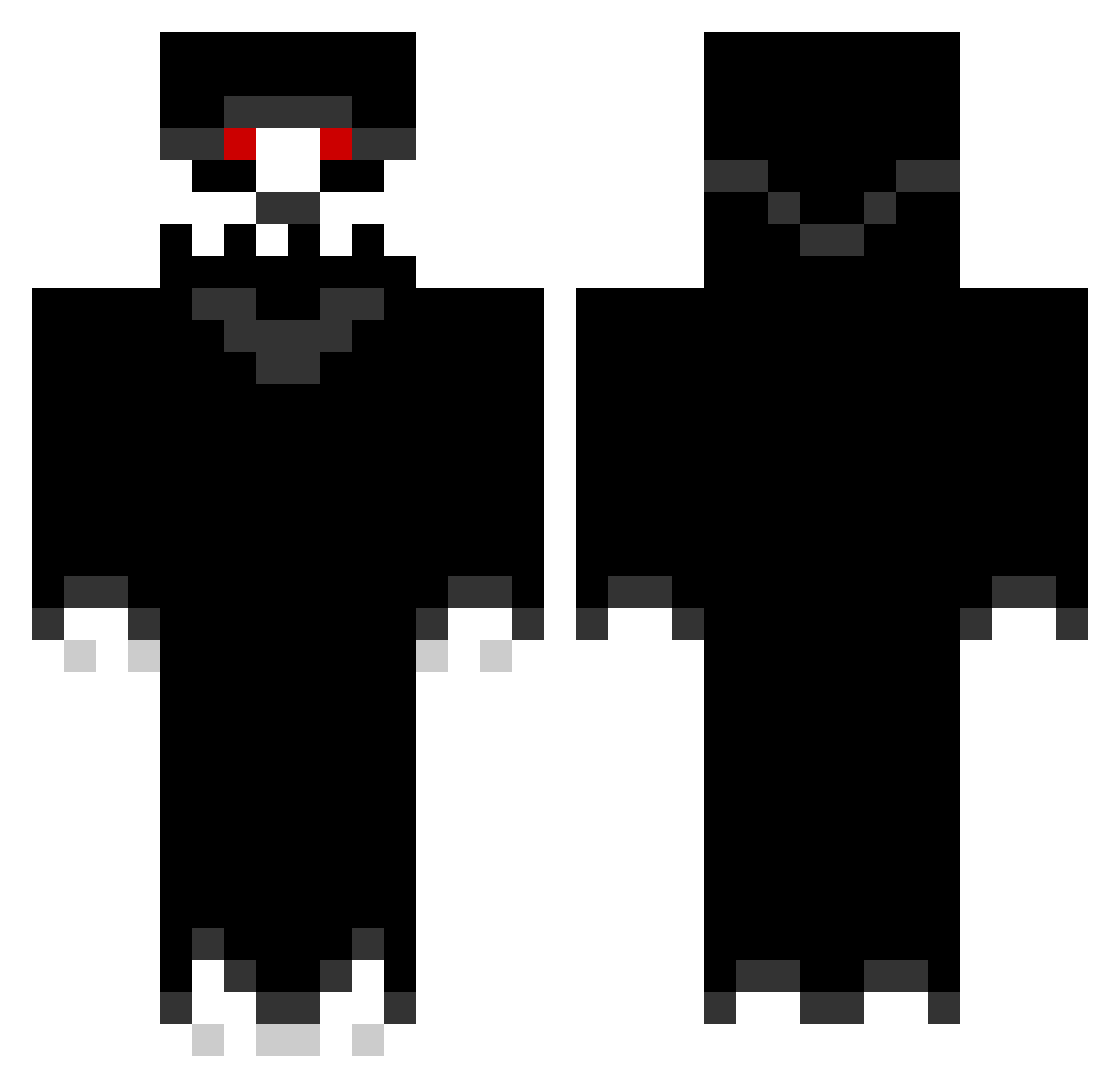 Zona Minecraft skin, front and back view