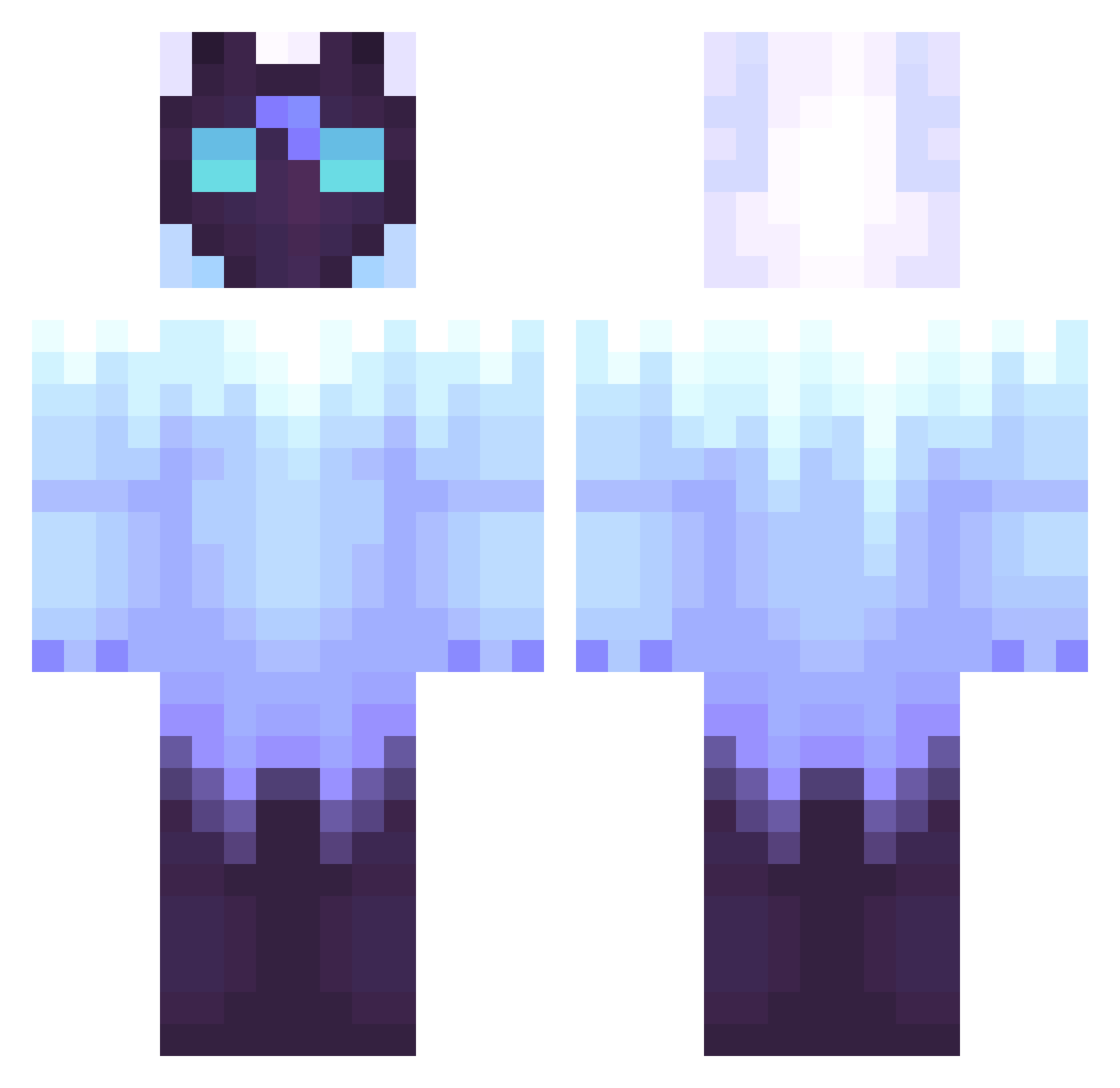 Koraten13 Minecraft skin, front and back view