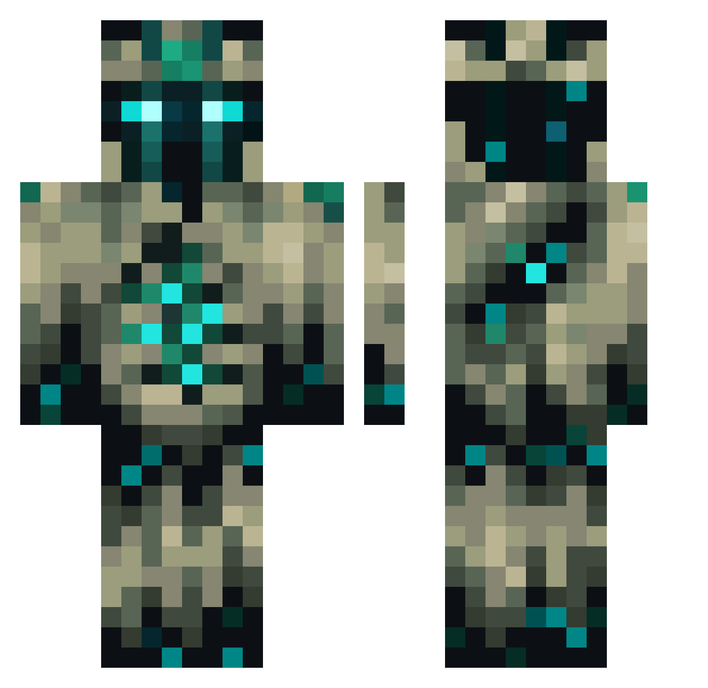 OutboardSand502 Minecraft skin, front and back view