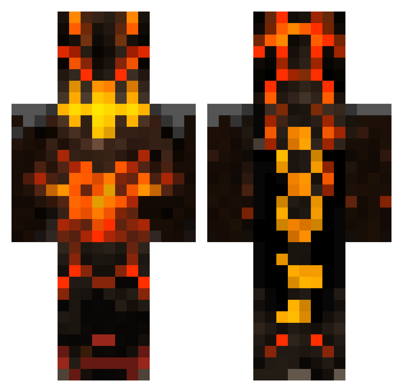 XenoKilla Minecraft skin, front and back view