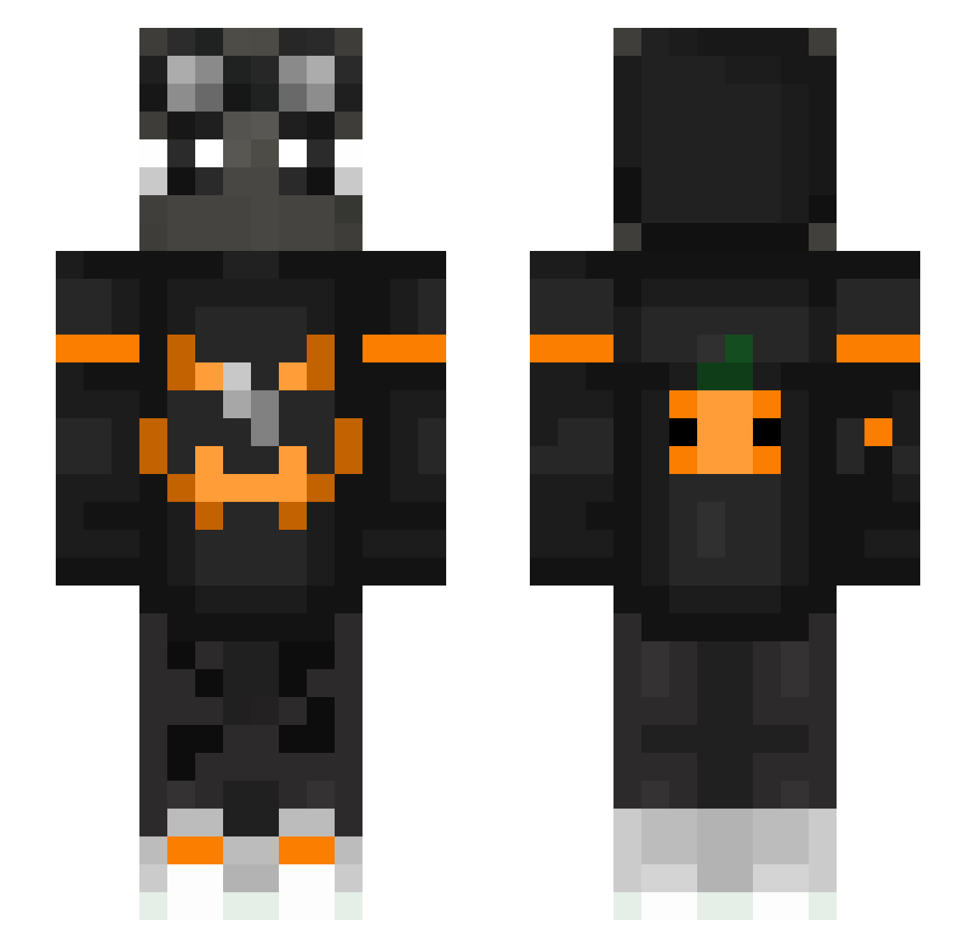 TTensho Minecraft skin, front and back view