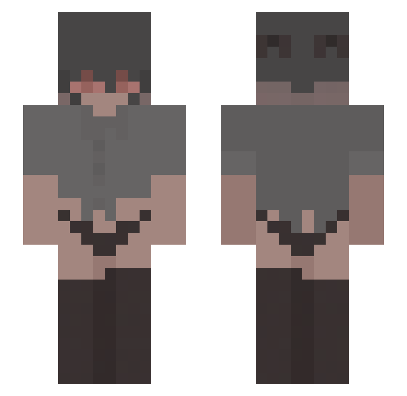 ryyoneee Minecraft skin, front and back view