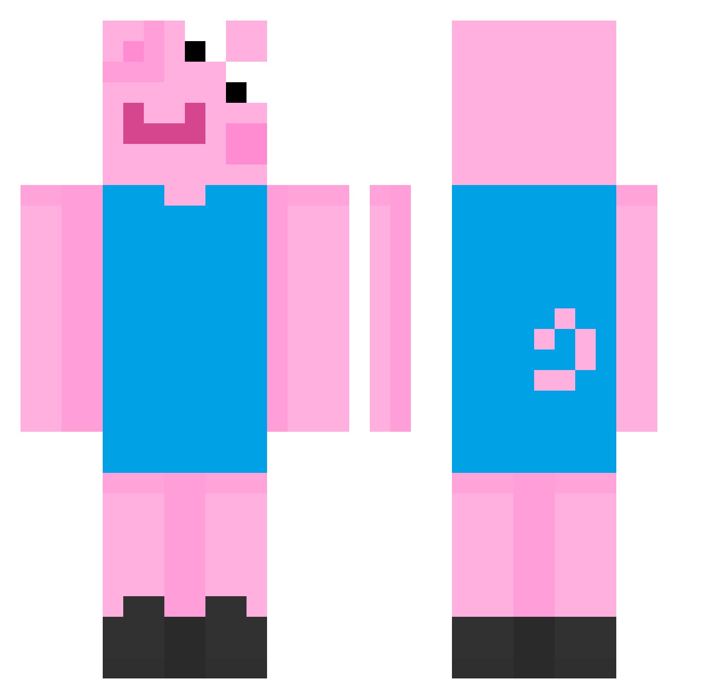 Gossk Minecraft skin, front and back view