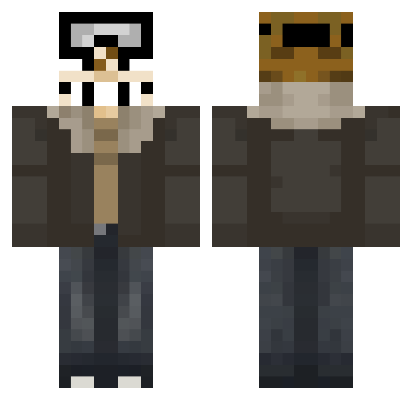 AyuiLeOuf Minecraft skin, front and back view