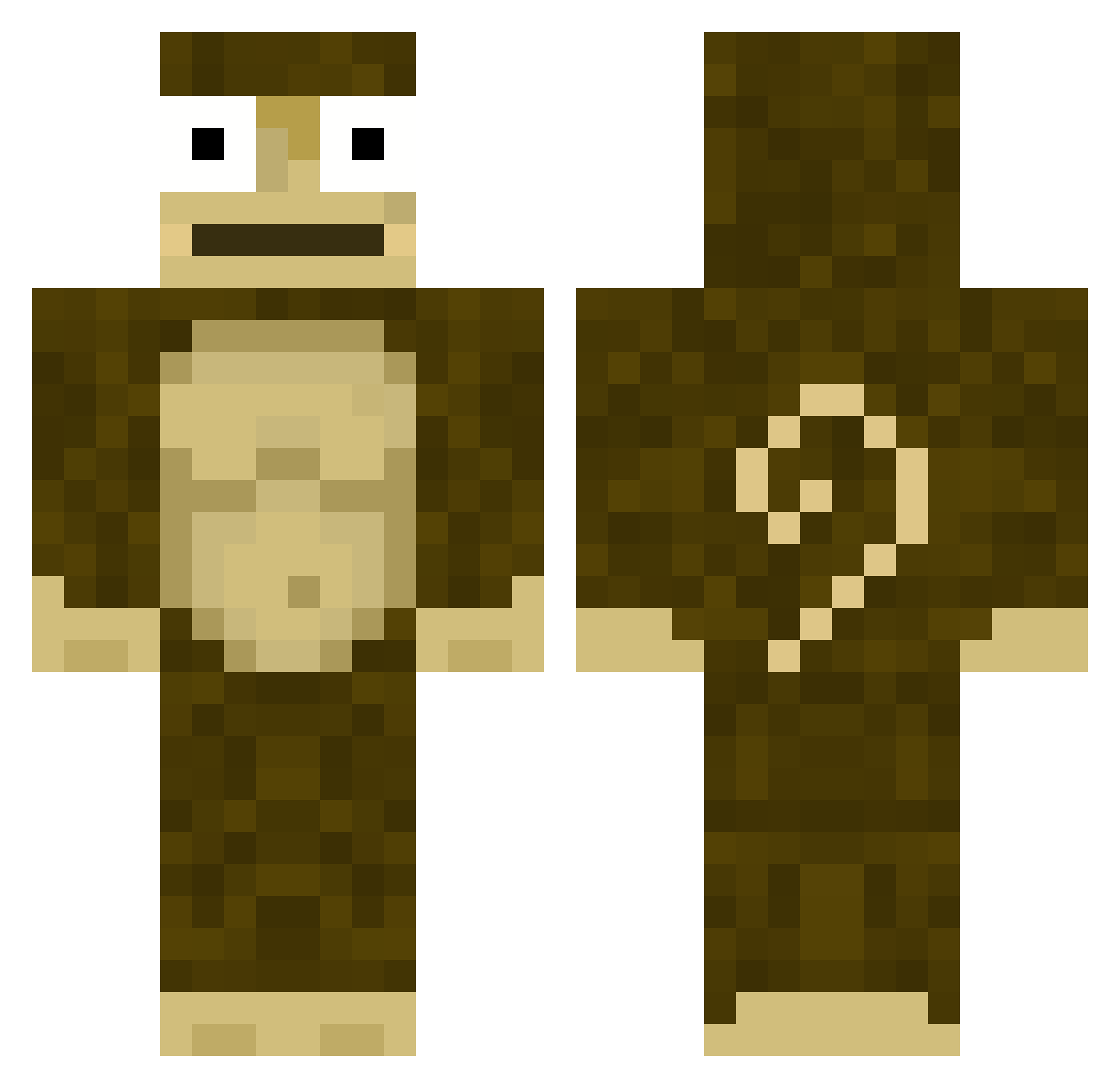 lewkazz Minecraft skin, front and back view