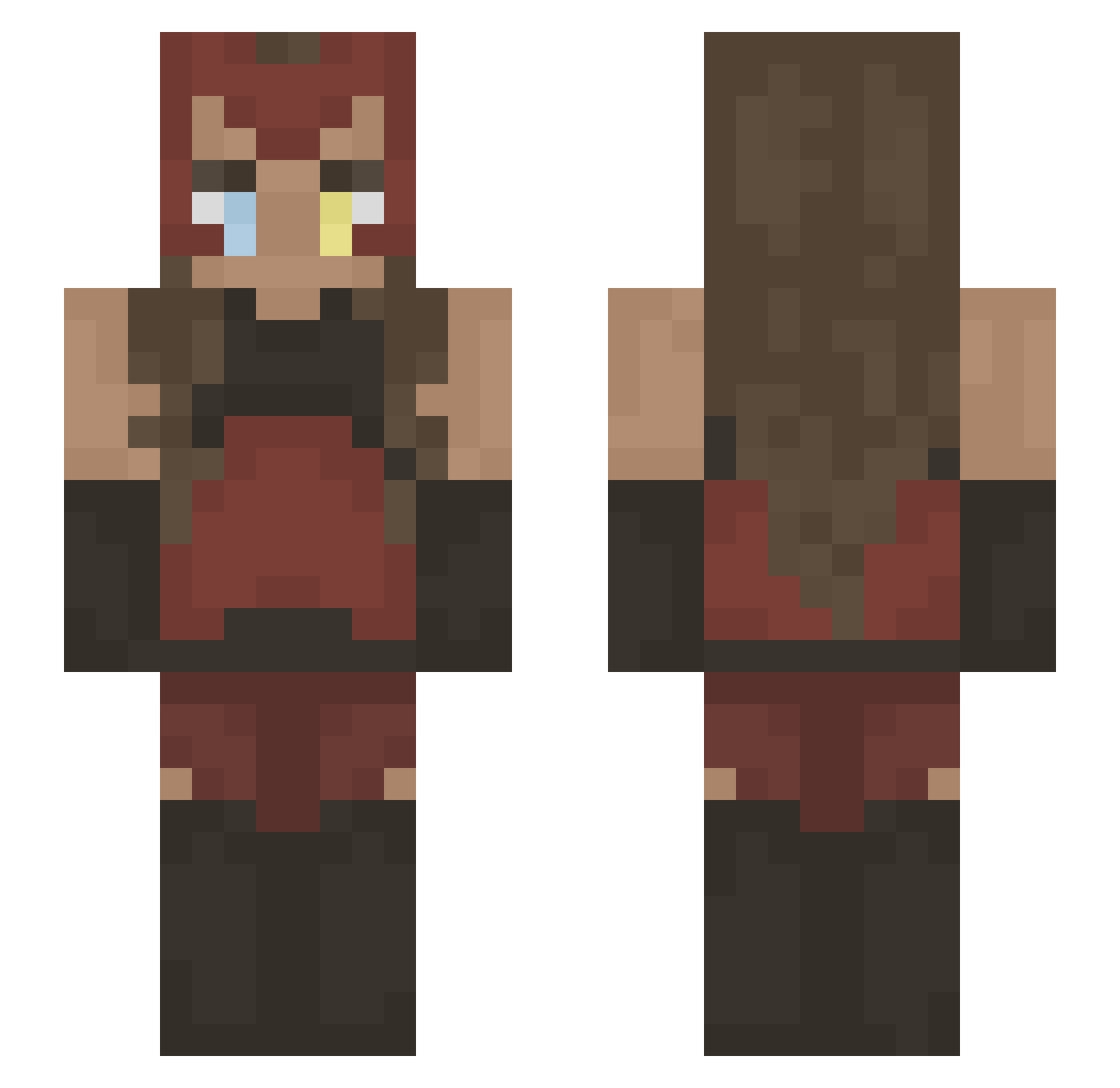 tranarchy666 Minecraft skin, front and back view