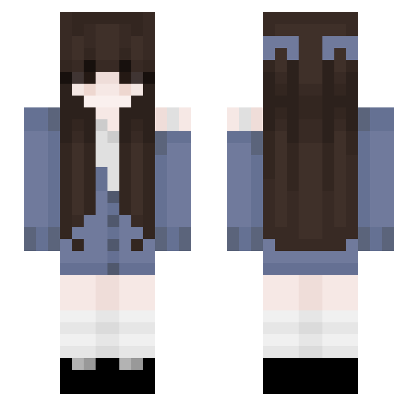 ryunoyaa Minecraft skin, front and back view