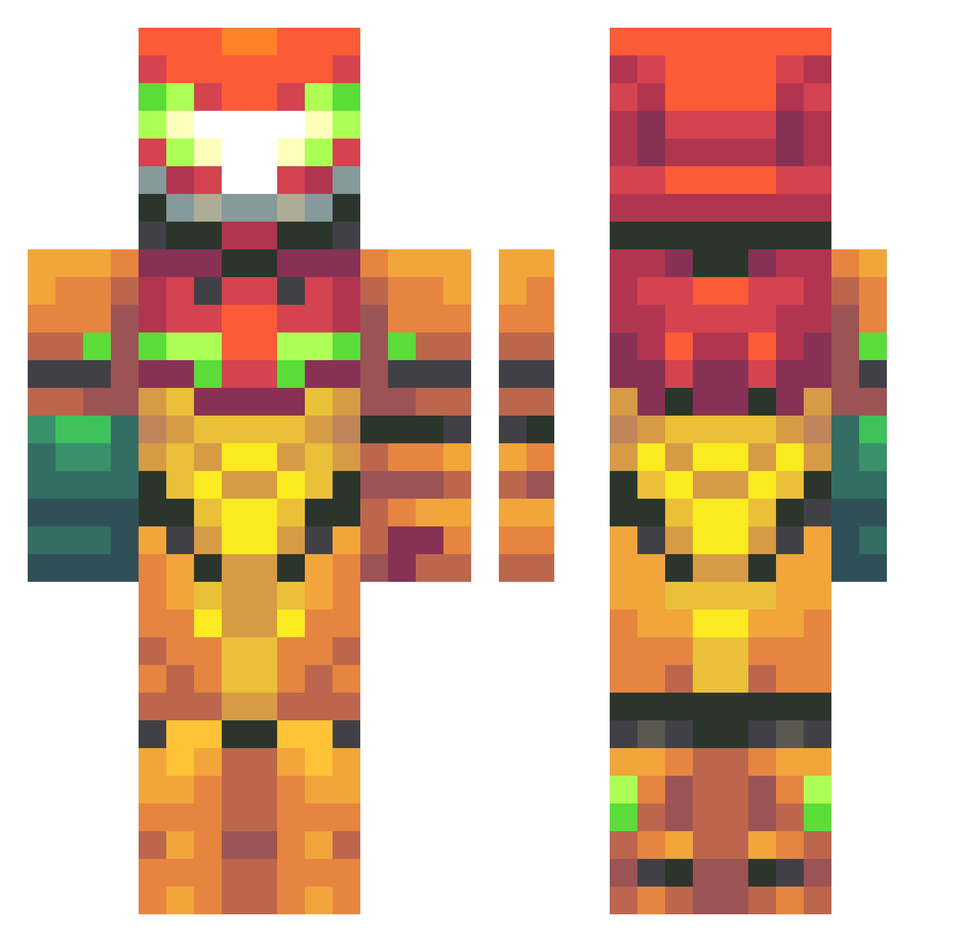 Whalebob Minecraft skin, front and back view