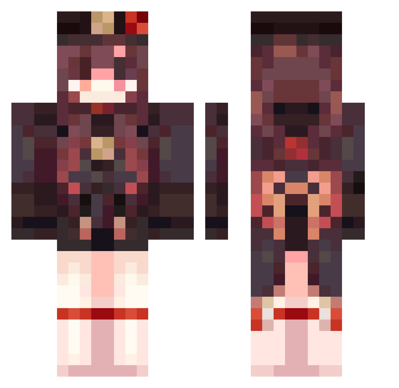 Ehthraz Minecraft skin, front and back view