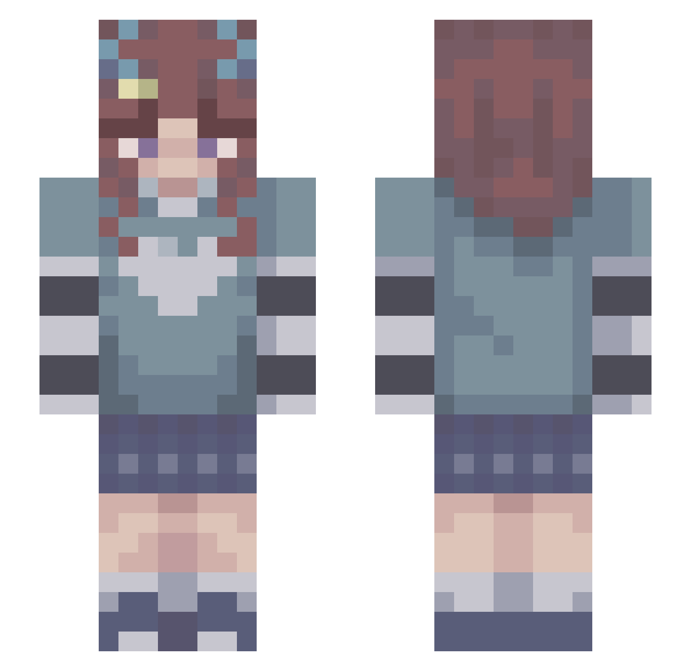 po_KASANE_TaTO Minecraft skin, front and back view
