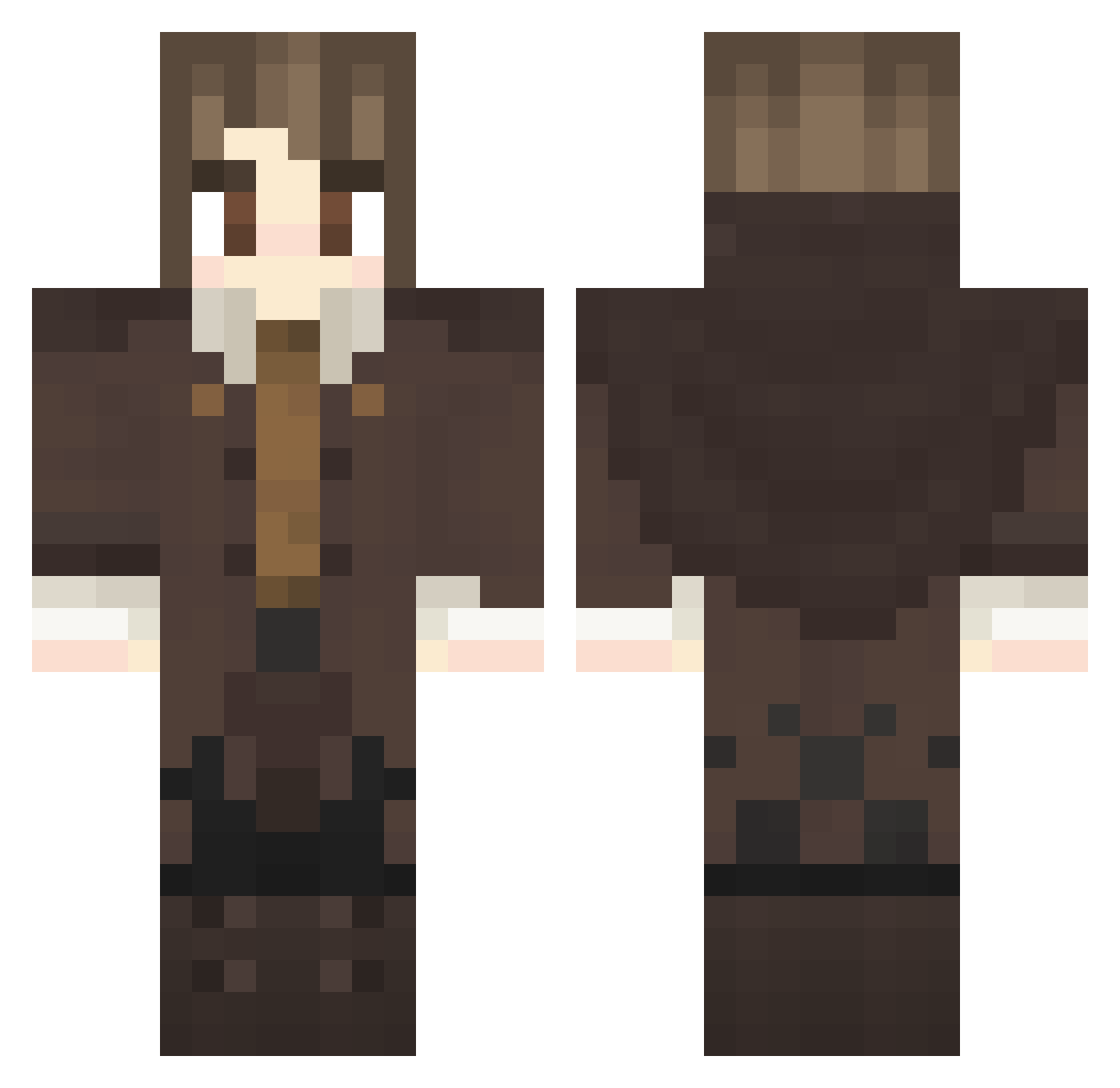 RedScarfScout Minecraft skin, front and back view