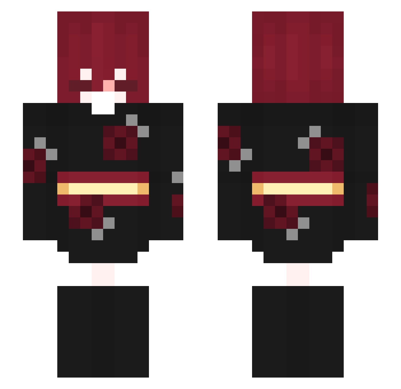 Luna_hearto Minecraft skin, front and back view