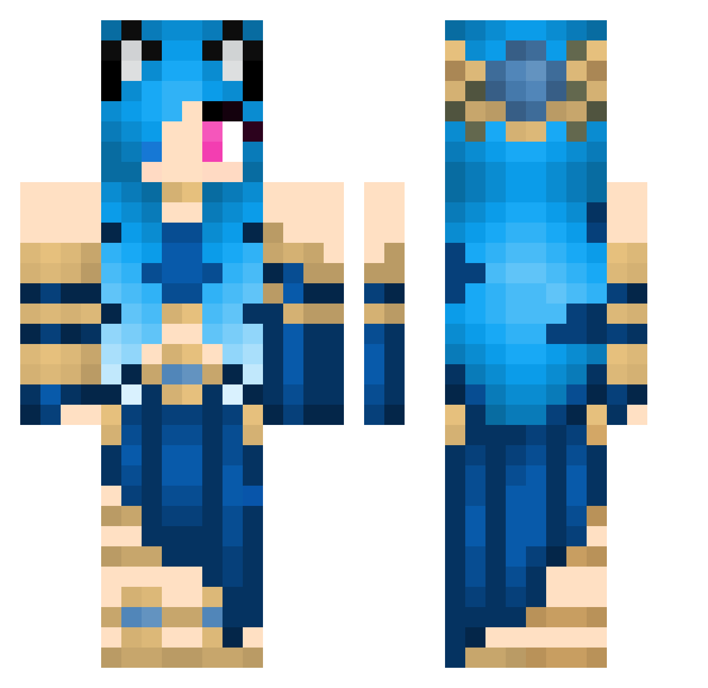 Kibrille1 Minecraft skin, front and back view