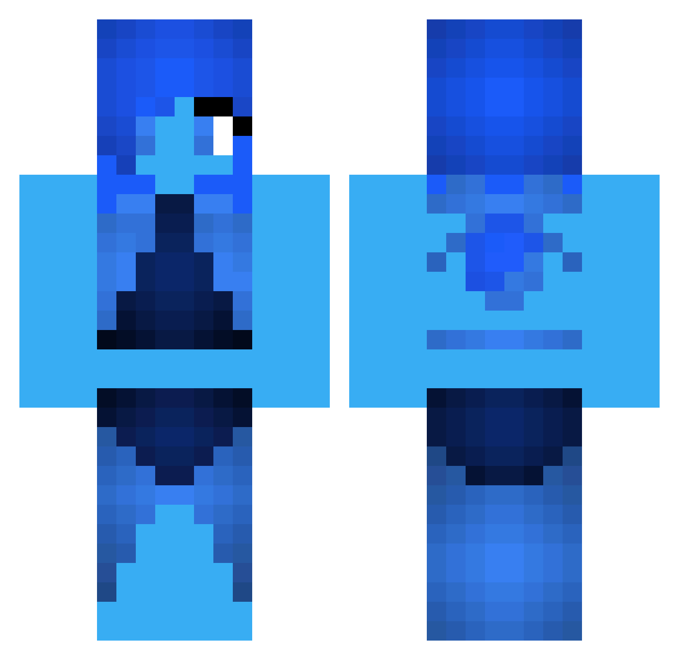 MilkDuds Minecraft skin, front and back view