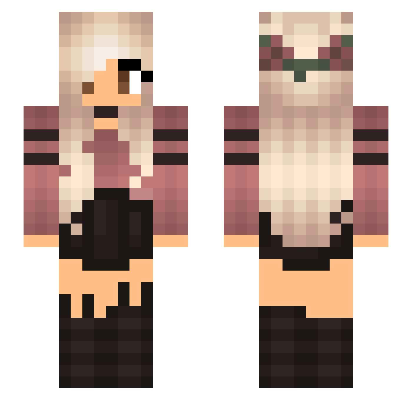 TheMaskedUnicorn Minecraft skin, front and back view