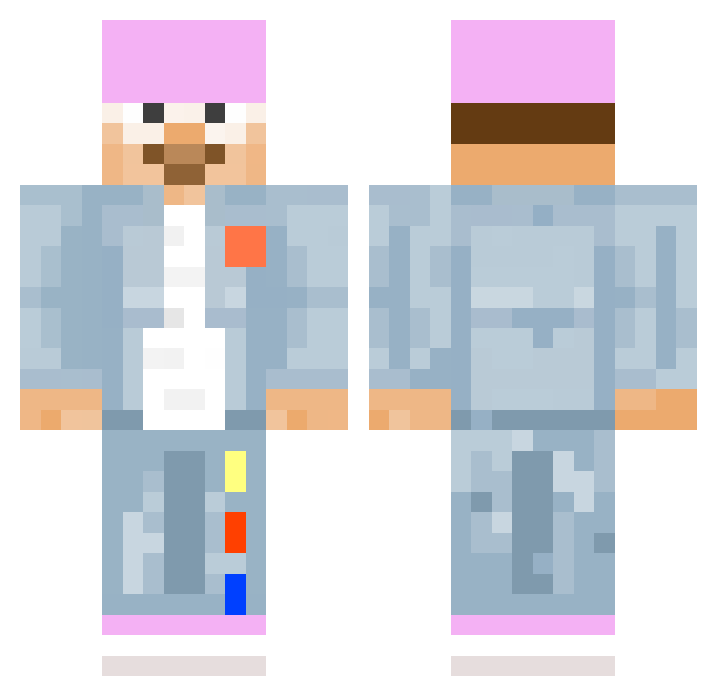STE3Lz Minecraft skin, front and back view