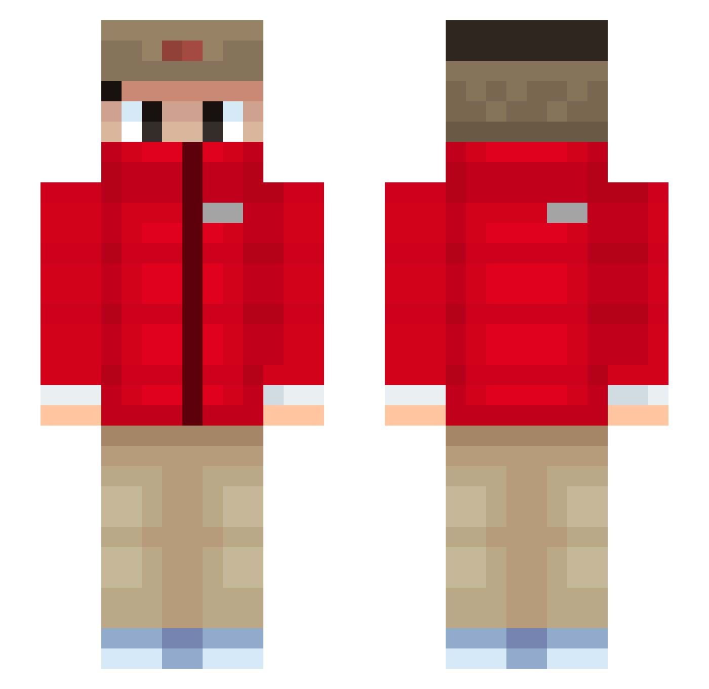 velozy Minecraft skin, front and back view