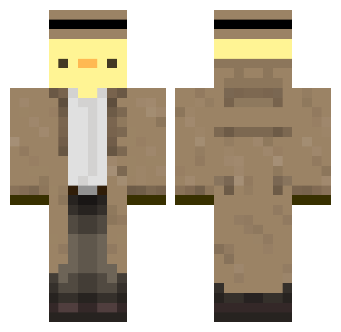 KingArchway Minecraft skin, front and back view