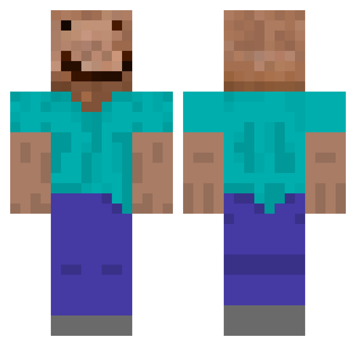 LeSong Minecraft skin, front and back view
