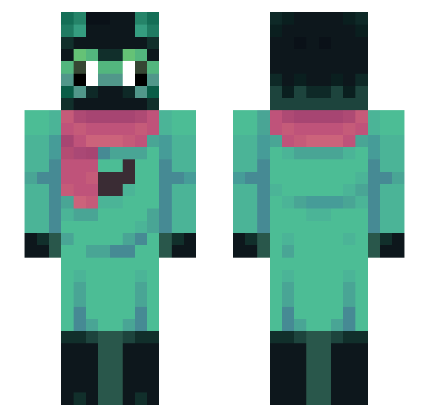 cargoz Minecraft skin, front and back view